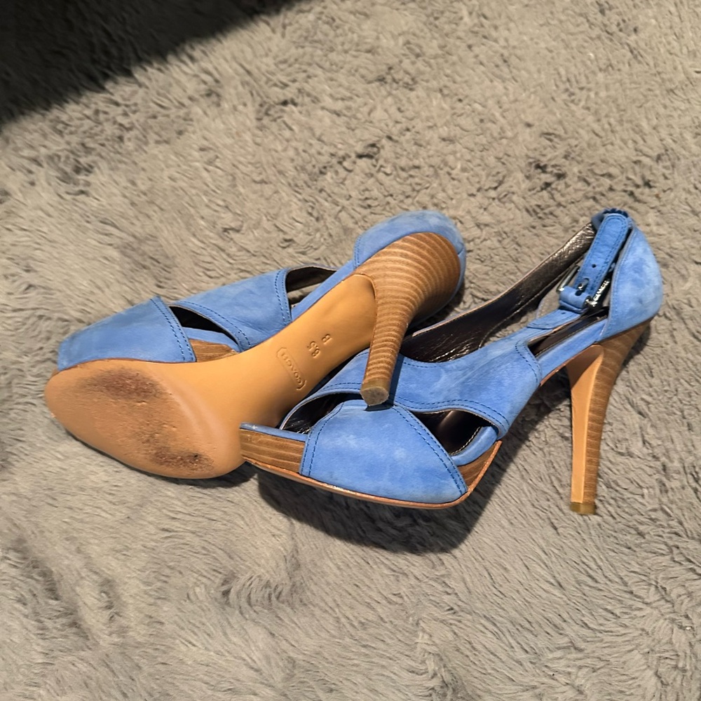 Coach Blue Open-Toe Heels - Picture 10 of 16